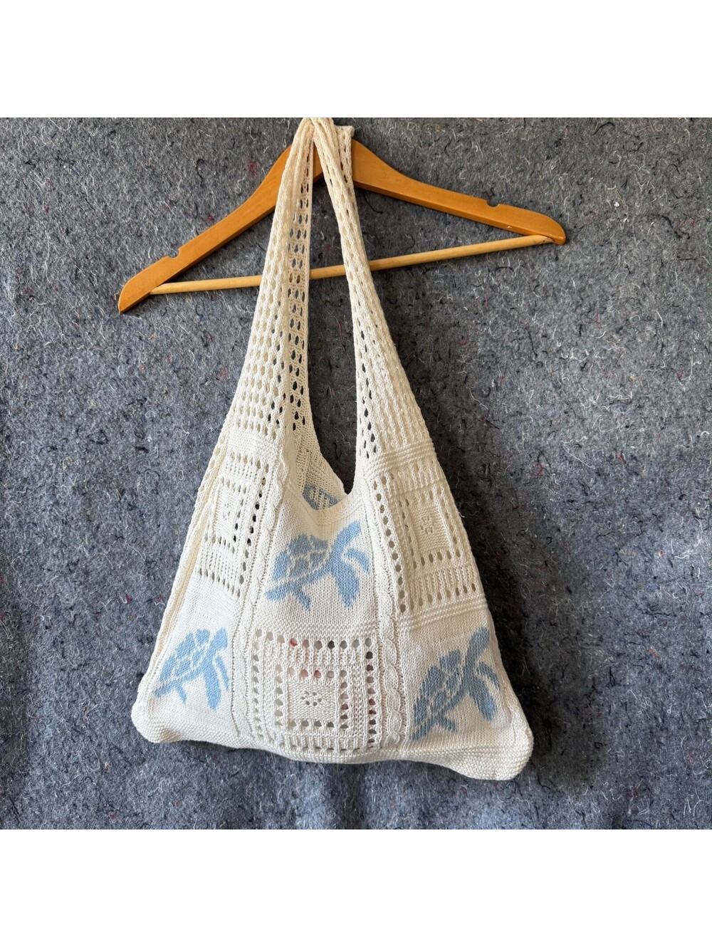 NWOT Cream Crochet Sea Turtle Tote Bag Beach Boho - ONLY 1 LEFT